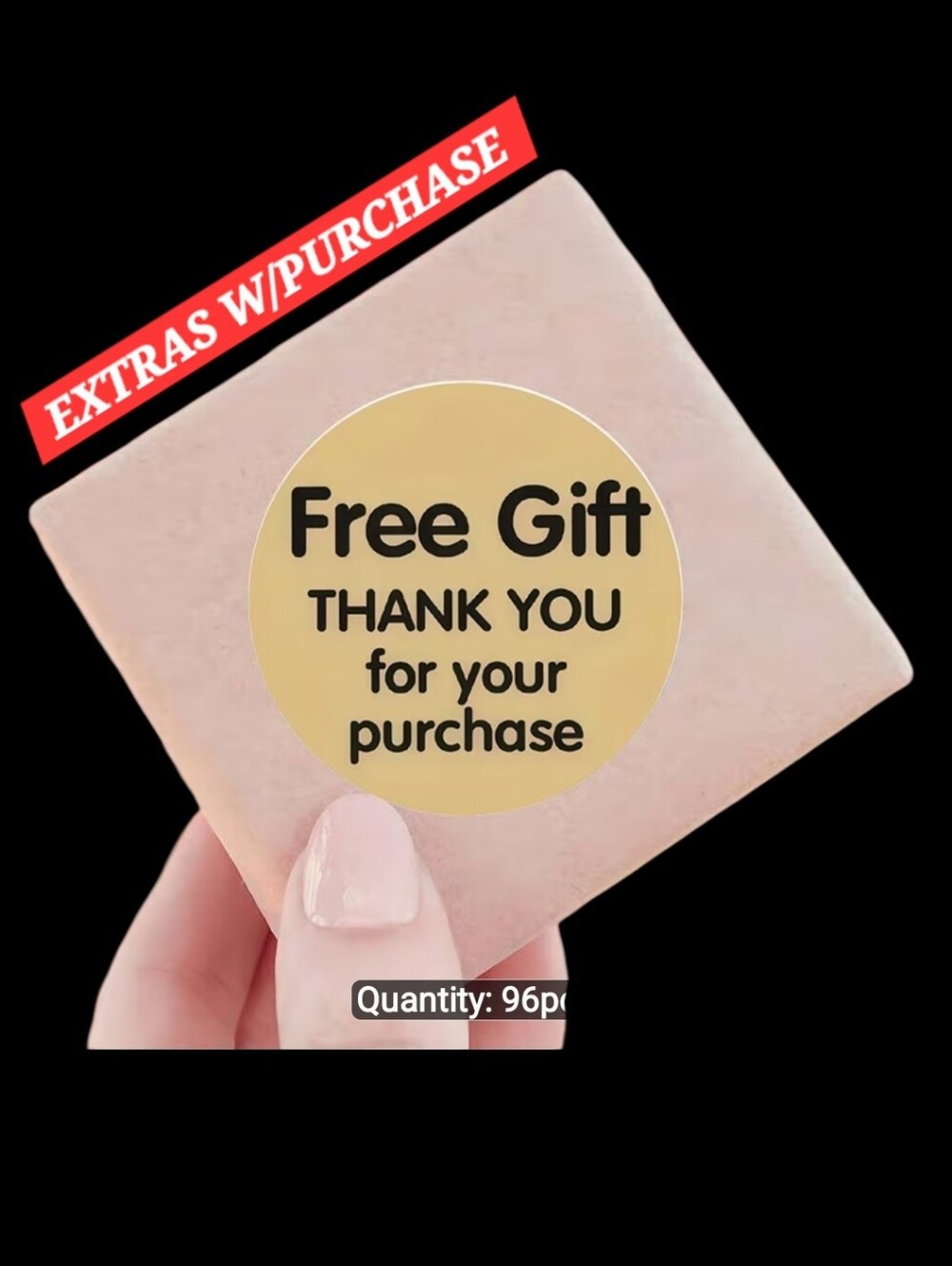 96pcs. 'Free Gift' Thank You Stickers Adhesive Label 3 Random Polymailers